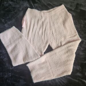 Soft Pink Cable-Knit Lounge Pants
